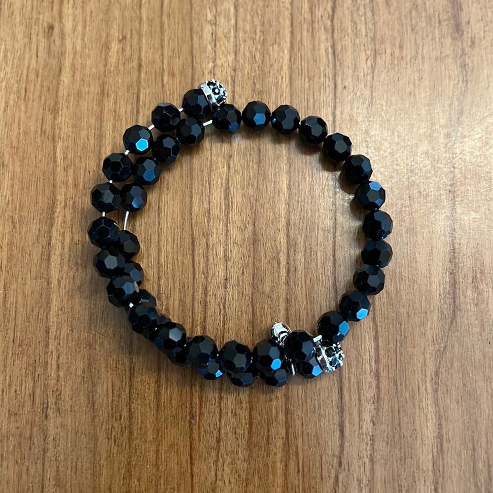 Swarovski Black Crystal Bead Bracelet